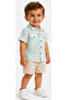 Boy's Green Color Shirt with Pocket Model and Button Closure - 2