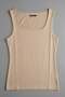 Trend42Plus Large Size Thick Strap Basic Top - Beige - 3