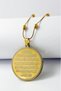 Gold Color Ayetel Kürsi & Esmaül Hüsna Written 316L Stainless Steel 3.5 cm Circle Pendant |   60 cm Dorika Chain