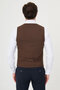 Straight Slim Fit Classic Men's Vest Brown - 40964.26Y - 4