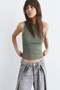 3 Pieces of Ribbed Fitted Viscose Blended Strappy T-Shirt - 5