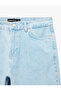 Normal Waist Cotton Bermuda Straight Fit Jean Shorts - 5