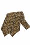 Yellow Navy Blue Shawl Pattern Italian Silk Ascot Tie Sac106 - 4