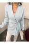 Women's Double-Breasted Collar Waist-Tied Long Sleeve Shirt - 7