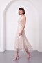 Women's Beige Halter Neck Floral Patterned Midi Event Dress - 2