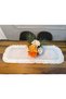 Cream Ruffled Embroidered Luxury Runner (14O X 50 cm) - 7