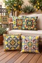 Ethnic Lemon Drawings Patterned 4-Piece Throw Pillow Cover Set