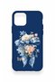 iPhone 11 Pro Compatible Blue Ribbon Flower Pattern Silicone Case - 3