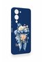 Vivo Y19 5g Compatible Blue Ribbon Flower Pattern Silicone Case - 3