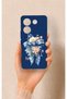 Tecno Camon 20 Pro Compatible Blue Ribbon Flower Pattern Silicone Case
