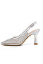 432 Women's Mesh Stoned Goblet Heel Open Back Evening Dress Shoes - 5