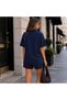 Women's Summer Modal Fabric Polo Collar Shorts T-Shirt Bottom Top Set - 3