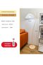 KLNAMAEAAN Retro Study and Living Room Style Floor Lamp with Pleated Lampshade with 12W Remote Control