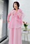 Premium Ruffle Detailed Voile Trouser Set - Pink - 4