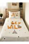 Tent Patterned Baby and Child Printed Single Pique Set 160 X 220 cm White