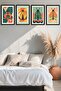 Butterfly Themed Modern 4-Piece Mdf Painting Set, Living Room Wall Decoration