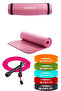 Konfor Zemin 10 mm Pilates Mat with Carrying Strap 5-Piece Pilates Band Exercise Resistance Band and Jump Rope