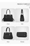 Women's Fashion Handbag Faux Leather Crossbody Bag For Women Large Capacity Bow Trim Tote Bags - 5
