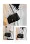 Women’s PU Crossbody Bag, Chain Flap Snake Texture, for Daily Commuting, Dating, Office (Black) - 2