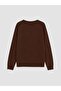 Lcw Grace Brown Crew Neck Diamond Pattern Women's Knitwear Sweater - 3