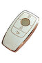 غطاء مفتاح التحكم المتوافق مع سيارات مرسيدس B C E Class C180 C200 Glc Cla Cle Amg Gls Gla باللون الذهبي الأبيض - 2
