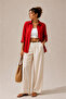 Women's Oversize Linen Textured Long Loose Shirt - 4