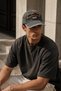 Men's Vintage Washed Baseball Cap with Rock Shark Embroidery Detail, Adjustable Vintage Khaki Cap - 2