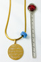 Gold Color 3.5 cm Line with Ayetel Kürsi & Nazar Verse Written 316L Stainless Steel 60 cm Crushed Italian Chain Necklace - 2