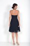 Women's Halter Neck Rose Detailed Lined Chiffon Short Dress - 4
