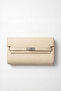 Genuine Leather Women's Handbag with Attachable Strap Cream Lv910125