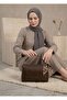 Women's Scarf Detailed Large Volume Soft Leather Stylishly Designed Hand and Shoulder Bag Shoulder Bag - 3