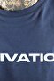 Mode XL Large Size T-Shirt Bıs Yaka Wanted U26113 Indigo - 4