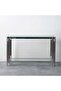 Nail Console Table Small Entry Way Console Table Contemporary Glass and Stainless Steel Finish Suitable For Living Room Table Sofa Table Side Table End Table - 3