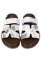 Women's Vegan Leather Beige Slippers - Ink and Pictures Design - 2