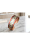 Copper Classic Anatolian Kilim Patterned Wide Adjustable Clamp Bracelet - 5