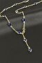 Crystal Stone Y Necklace - Yellow - 2