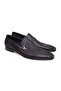 Black Color Laceless Genuine Leather Men's Shoes