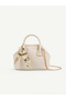 Wrinkled Textured Cream Shk334 Faux Leather, Scholarship, Chain Strap, Scarf Gift, Hand, Arm and Shoulder Bag - 3