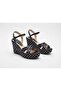 Polka Dot Crossed Strap Padded Women's Sandals