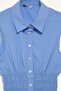 100% Cotton Fitted Poplin Sleeveless Blue Shirt I0928Ax26Sm - 7