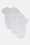 Toddlers Boy 3 Pieces Graphic Print Short Sleeve Bodysuit, White - 4