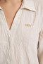 Women's Cream Long Sleeve Shirt 50320163-Vr256 - 7