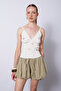 Flower Embroidered Lace Tricotated Tank Top Ecru - 3