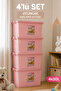 Set of 4 - 30 Lt Lockable Toy Storage Box - Multi-Purpose Organizer Pantry Pantry Kids Room Organizer Box
