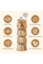 360° Rotating Bookshelf, Large Capacity Bookcase with Anti-Fall Baffles, Space-Saving Corner Storage Rack - 4