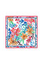 70cm Red Blue Leaf Pattern Satin Square Hair Neck Scarf Shawl Multi-Use Handbag Accessories