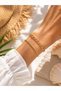Steel Crushed Chain Twist Chain Women's / Men's 2-Piece Combination Bracelet with Extension Chain Gold / Silver Color - 3