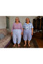 Battal Mesh Long and Short Double Layer Maternity Pajamas with Elastic Bottoms (Mixed Colors) - 2