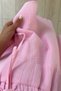 Asymmetrical Cut Pink Muslin Short Skirt with Flounces - 4