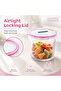 Premium Glass Food Storage Container 720ml Round Tall Airtight BPA Free Locking Lid Microwave Freezer Safe Lunch Box - 6